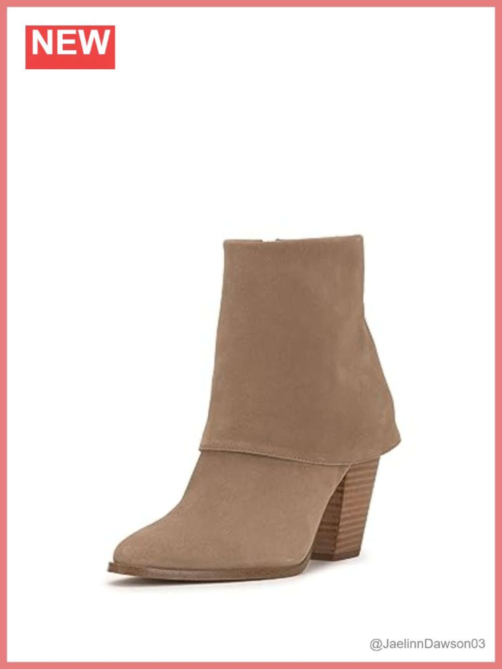 Leather Pull On Ankle Bootie Stacked Heel Almond Toe